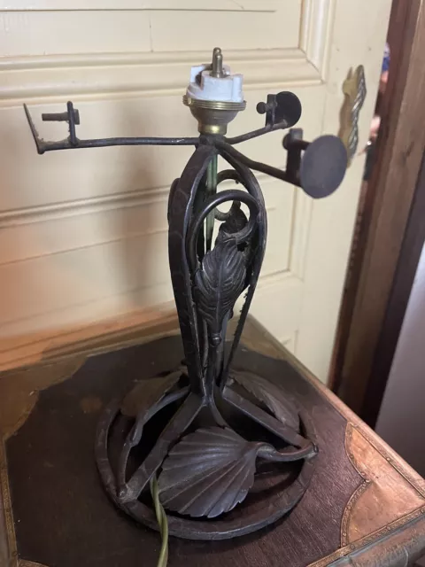 pied de lampe champignons art nouveau Fer Forgé fil vert 280 cm