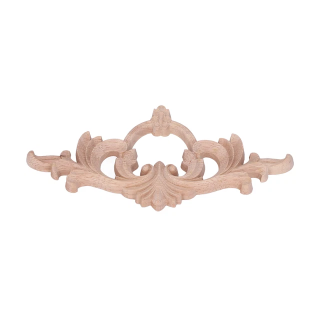 2Pcs Wood Appliques Carved Carved Trim Applique DIY Decoration For House