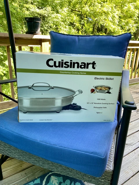 Cuisinart CSK-150 Electric Skillet Oval Brushed Stainless Nonstick  12x15 1500 W