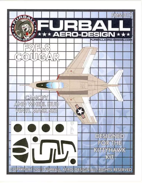 Furball Decals 1/48 GRUMMAN F9F-8 COUGAR Canopy & Wheel Hub Vinyl Mask Set