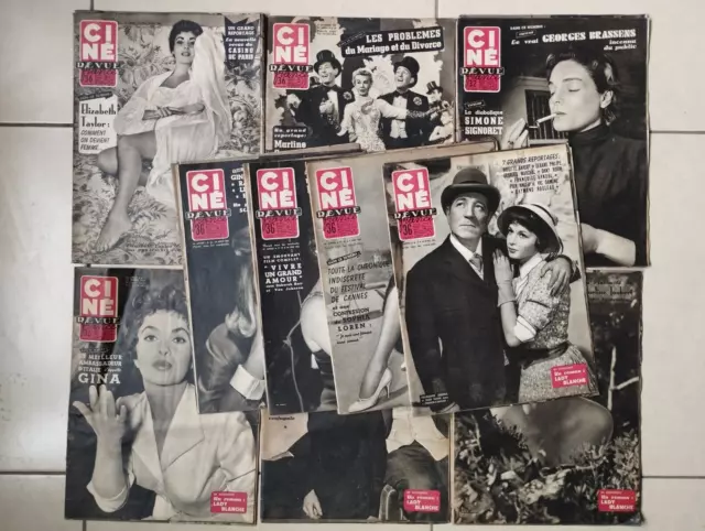 Lot de 14 Ciné  revue France de 1954 à 1955