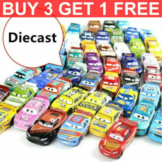 Disney Pixar Cars Lightning McQueen 1:55 Diecast Model Car Toys Gift Kids Loose