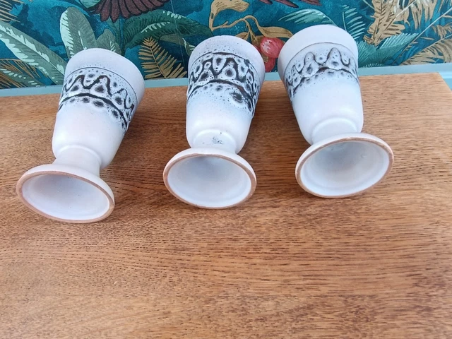 Lot De 6 Mazagrans En Céramique Vintage - Motif Tacots/voitures Anciennes, Multicolore, Occasion Bon état