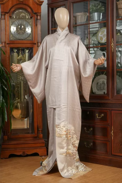 Dear Vanilla Japanese Silk Tomesode Kimono Women's Authentic Japan Made Vintage