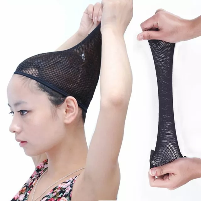 2PCS Unisex Hair Wig Stocking Cap Weaving Mesh Net Fishnet Men Women Elastic Wig
