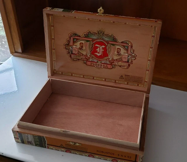 My Father Cigars Fonseca Robustos Empty Wooden Cigar Box 9 1/2 X 6 1/4 X 2 2