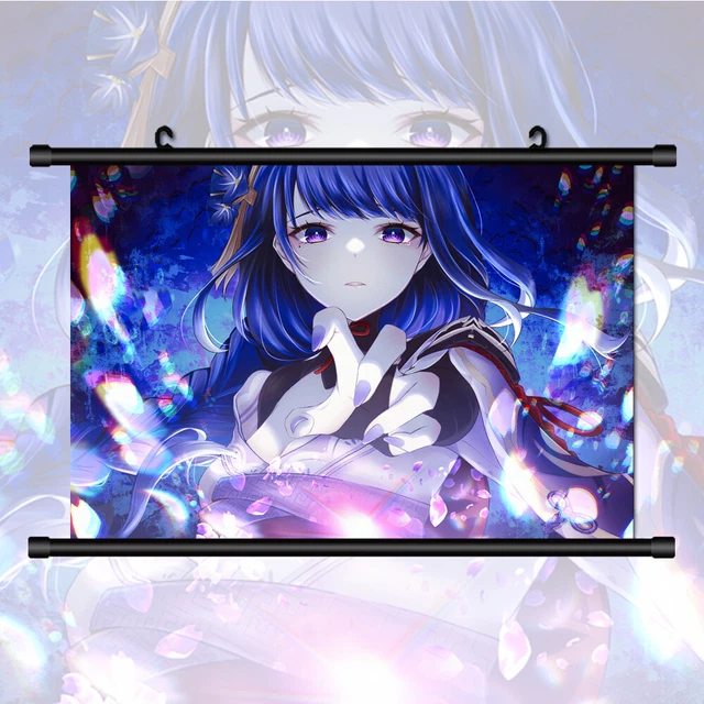 Poster Raiden Shogun Genshin Impact – Papier Mat, Déco Anime (USA, 21e Siècle)