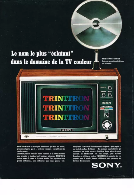 PUBLICITE ADVERTISING  1972   SONY  téléviseur TRINITY