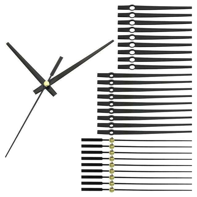 Clock Hands Kit, 10 Set Clock Hands Kits Clock Mechanism Aluminum, Black, A12