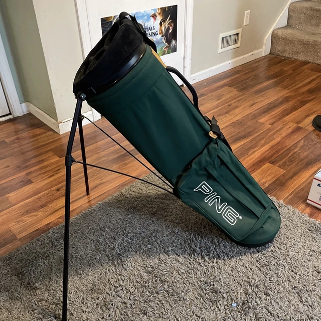 VINTAGE PING HOOFER Karsten Golf Bag Club Stand Carry Strap Green 4 Way