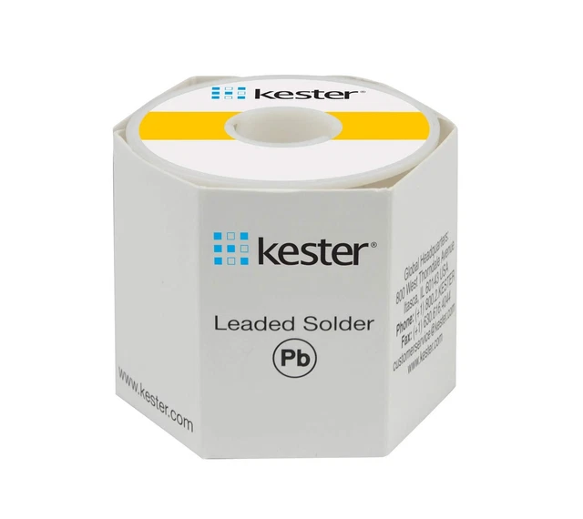 Kester 44 Lead Solder Wire - +682 F Melting Point - 0.025 in Wire Diameter - ...