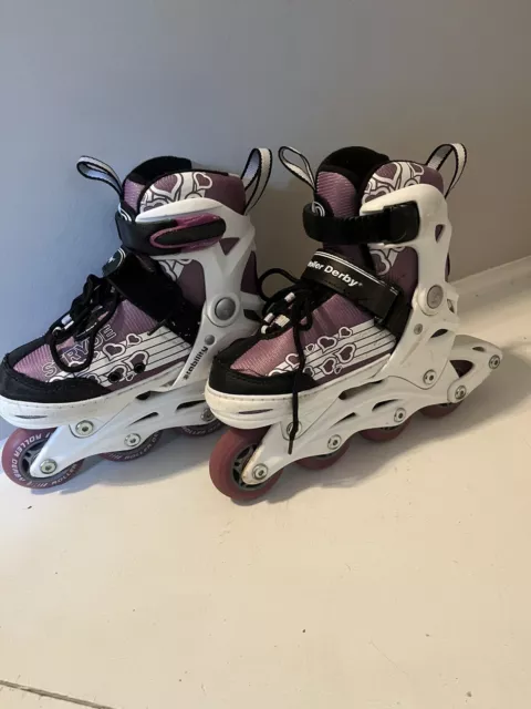 Roller Derby Stryde Inline Skate Roller Blades Girls Adjustable Youth11-1 Purple