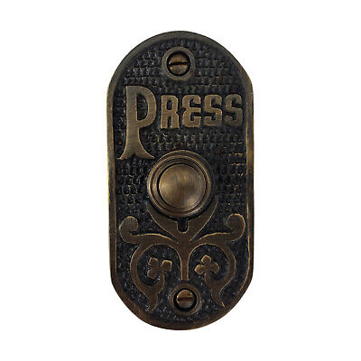 Oval Press Button Door Bell in Highlighted Bronze