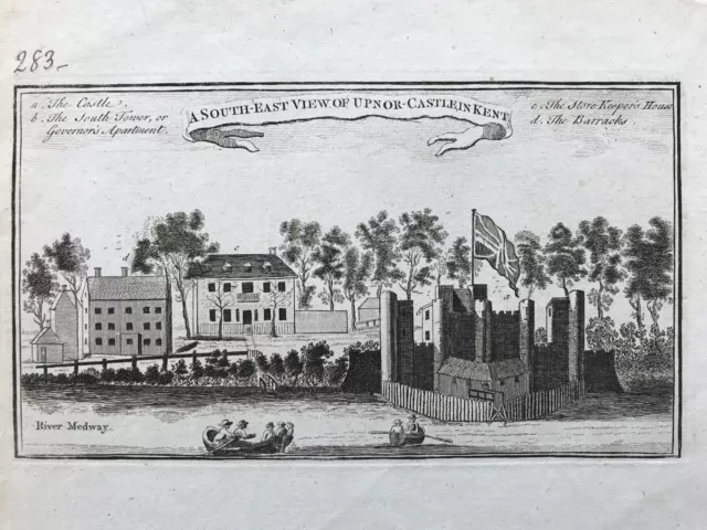 1784 Antique Print: Upnor Castle, Kent