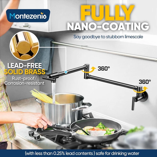 WALL MOUNTED BRASS Swivel Kitchen Faucet Pot Filler Bronze Sink Single