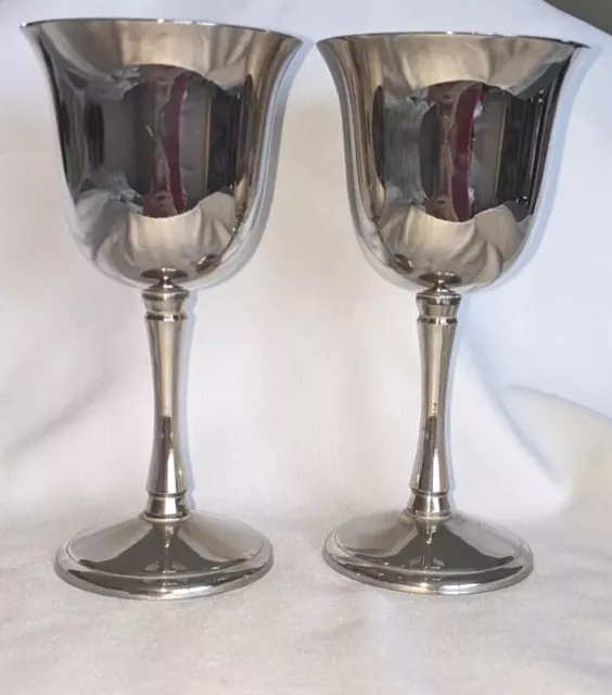 2 Vintage silver plated wine goblets