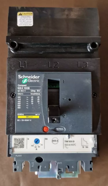 Schneider Electric CDXAE34100 plug-on MCCB 100A 3P 25kA CDXAE Compact NSX 100B