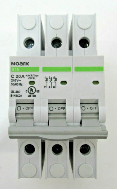 Noark B1N3C20 C20A 240V 50/60Hz Miniature Circuit Breaker 3 Pole Noark B1N3C20 C20A 240V 50/60Hz Miniature Circuit Breaker 3 Pole