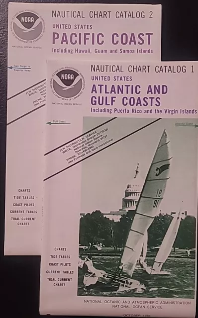 Nautical Chart Catalog 1 & 2 Bundle Atlantic & Gulf Coasts Pacific HI, Guam NOAA