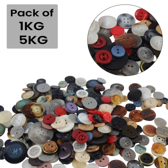 Job Lot Mixed Sewing Craft Buttons Plastic Novelty Buttons 100g 1kg 5kg