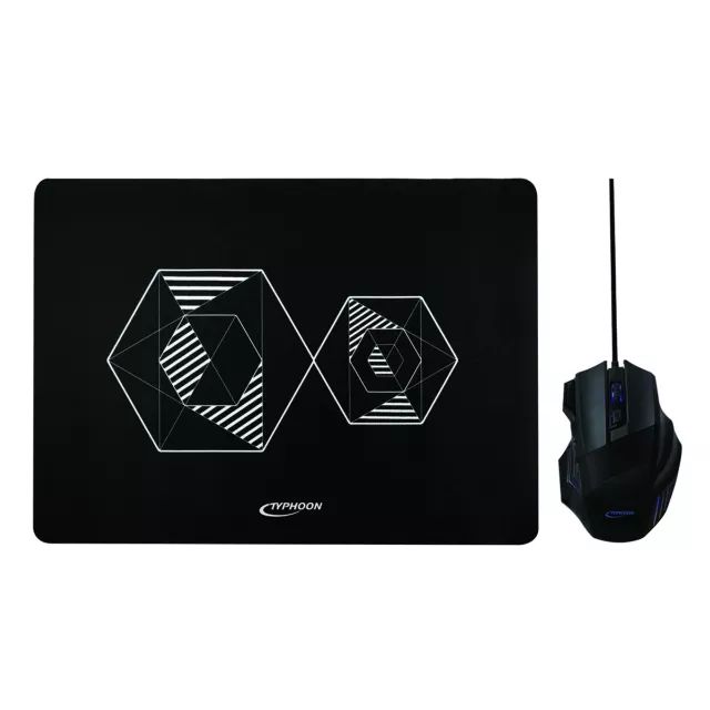 USB Maus beleuchtet optisch + Mauspad Combo Set Gaming Mousepad Mouse 2400dpi