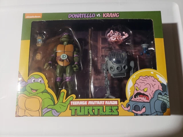 NECA Cartoon TMNT Teenage Mutant Ninja Turtles Donatello VS Krang 2 Pack
