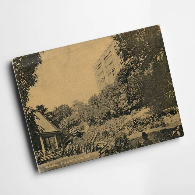 A3 PRINT - Vintage Norfolk - Norwich. The Castle Gardens