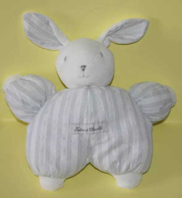 Tartine Et Chocolat Doudou Peluche Lapin Augustin Gris Clair Blanc 25 Cm Kom9