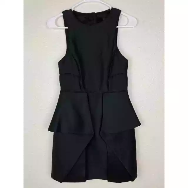 Tibi Dress Womens 2 Simona Black Mini Open Back Sleeveless Origami Jacquard