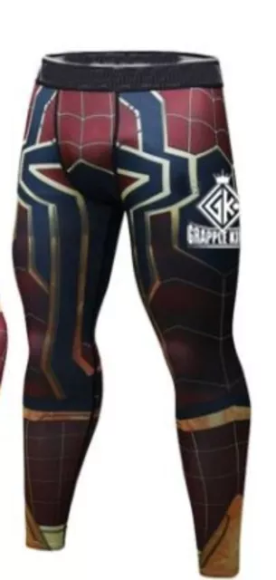 Spiderman GK BJJ Spats MMA Compression Pants No Gi Tights Grappling Leggings