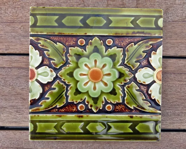 Jugendstil Fliese art nouveau tile  um 1900 "Villeroy & Boch Mettlach"