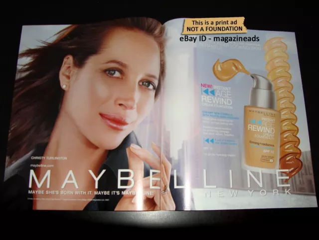 MAYBELLINE Cosmetics 2-Page PRINT AD 2006 CHRISTY TURLINGTON pretty woman