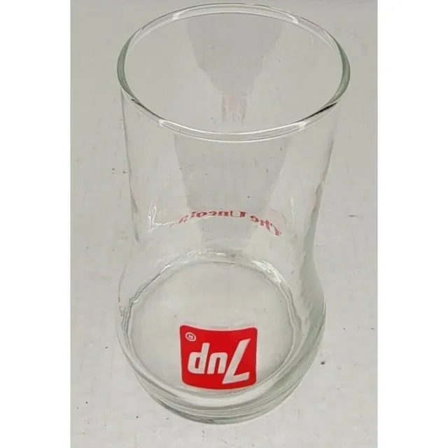 7UP Upside Down Glass - The Uncola - Coca Cola 7-Up 1970s Vintage Glass