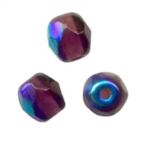 100 PERLES FACETTES DE BOHEME  3 mm AMETHYST AB  port gratuit