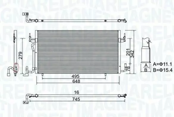 Condensatore Radiatore Aria Condizionata Per Citroen Berlingo-Partner-Xsara