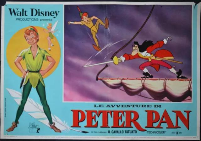 fotobusta LE AVVENTURE DI PETER PAN ANIMAZIONE CARTONE ANIMATO WALT DISNEY