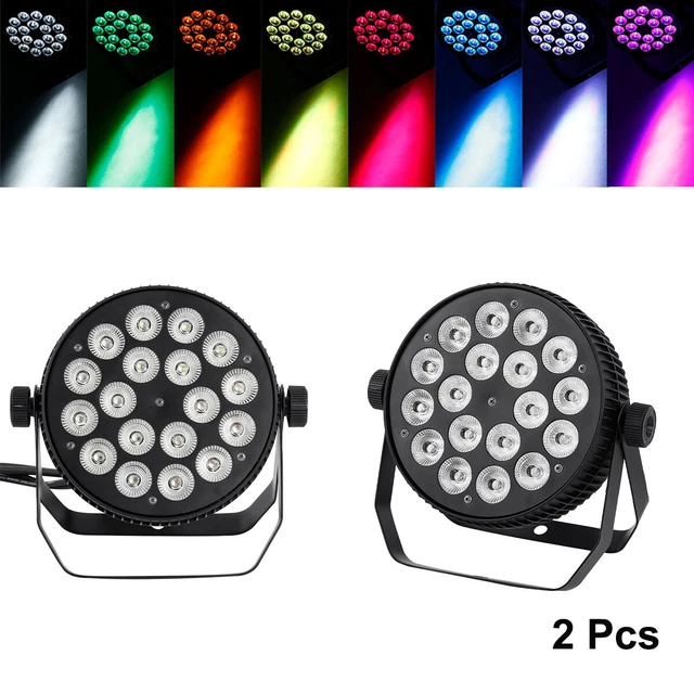 2PCS 216W RGBWA LED Par Light DMX DJ Washer Light Stage PAR 64 Par Can Lights
