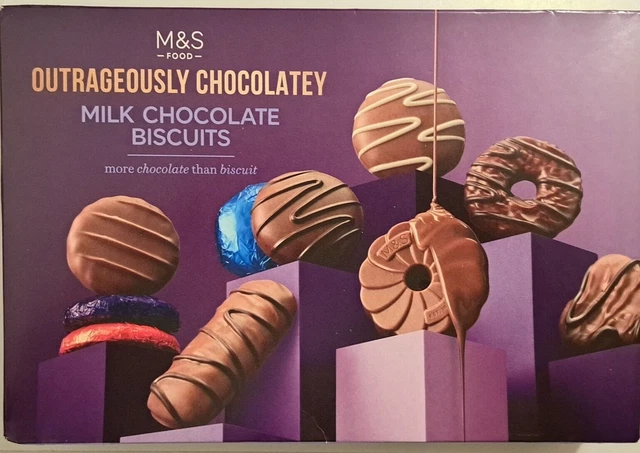 M&S OUTRAGEOUSLY CHOCOLATEY Milk Chocolate Biscuits Box 450g £7.00 - View #7