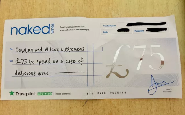 Naked Wines Voucher £75 Off A Case Of Wine, Expiry Date 01/05/2024