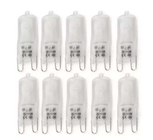 10x Halogen-Lampe G9 230V 40W Stiftsockel Stiftsockellampe Frosted Warmweiß EF