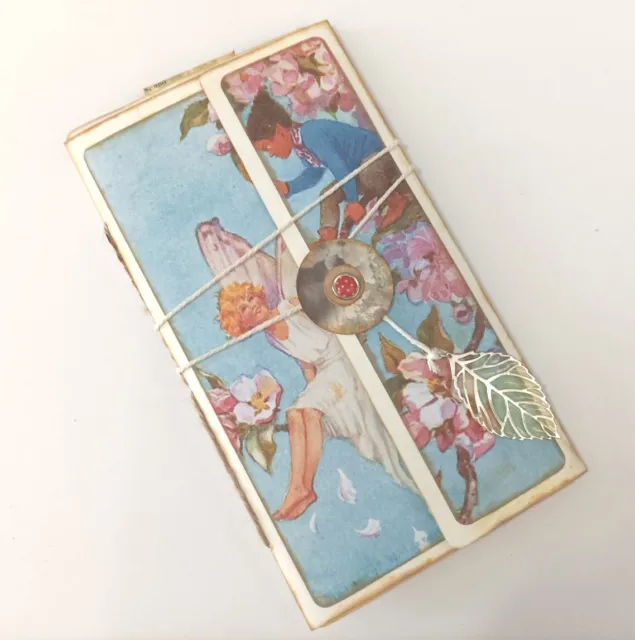 Vintage Junk Journal Notebook Ephemera Folio Handcrafted Flower Fairies Woodland