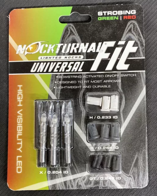 🌟 Nockturnal By Rage Universal Fit Red/Green Lighted Nock 3pk FREE SHIP 🌟