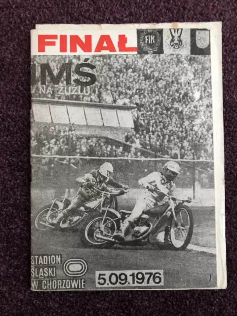 Speedway programme 1976 World Final Poland won by Peter Collins Belle Vue