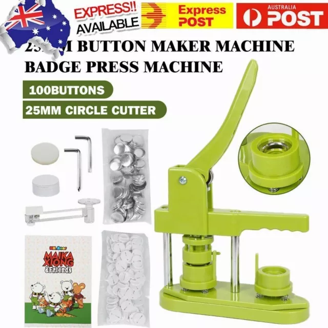 25mm Badge Maker Machine Making Pin Button Badges Punch Press 100 Button Parts