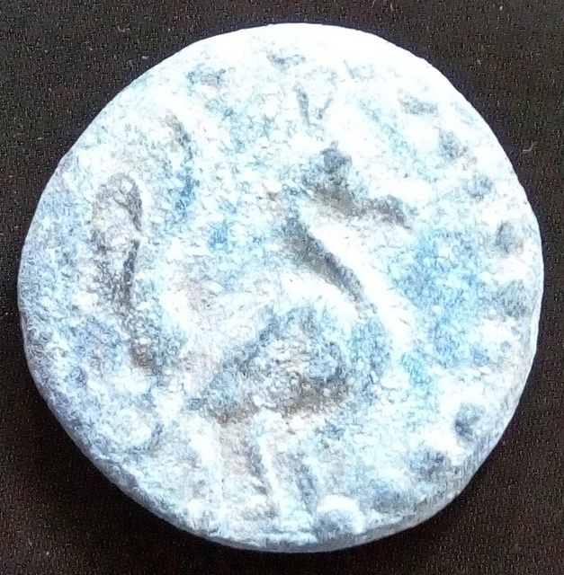 18th circa.--S. E. ASIA--ANCIENT COIN---RIGHT FACING PEACOCK---dia. 30 mm.