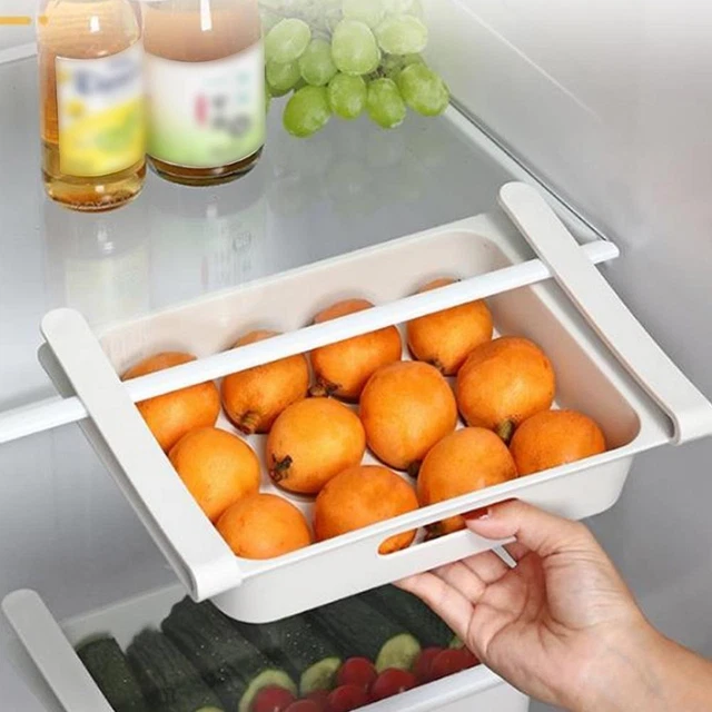 Organizador de cocina colgante refrigerador caja de almacenamiento de huevos fruta cajón tipo comida