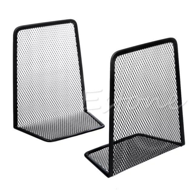 Set of 2 Heavy Duty Metal Bookends Nonskid Heavy Duty Magazine Notebook Holder