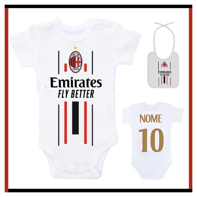 Body Neonato Milan Personalizzato Tutina Maglia Con Bavaglino Coordinato Set