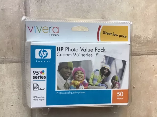 HP Custom Photo Value Pack 50  sheet 4 x 6 Borderless Vivera HP Inks 95 Series