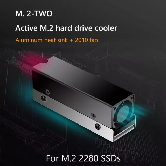 Radiatore SSD M.2 SSD SSD M2 con ventola radiatore disco rigido alluminio per accessori PC -d